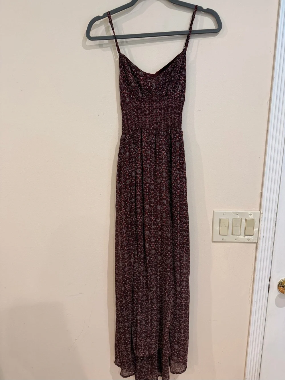 Abercrombie & Fitch Plum Smocked Maxi Dress with Cutout